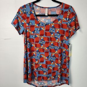 LuLaRoe Classic T Disney XS NWT shirt Gold tag blouse Donald Duck All Over print